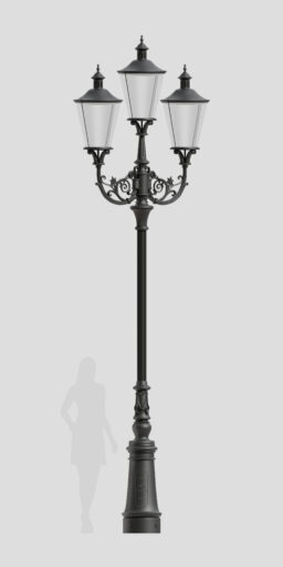 Dekorerad tvåarmad lykta B3A/03