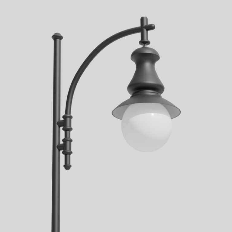 Elegant stadslykta med vit skärm 05 David, från Art metal