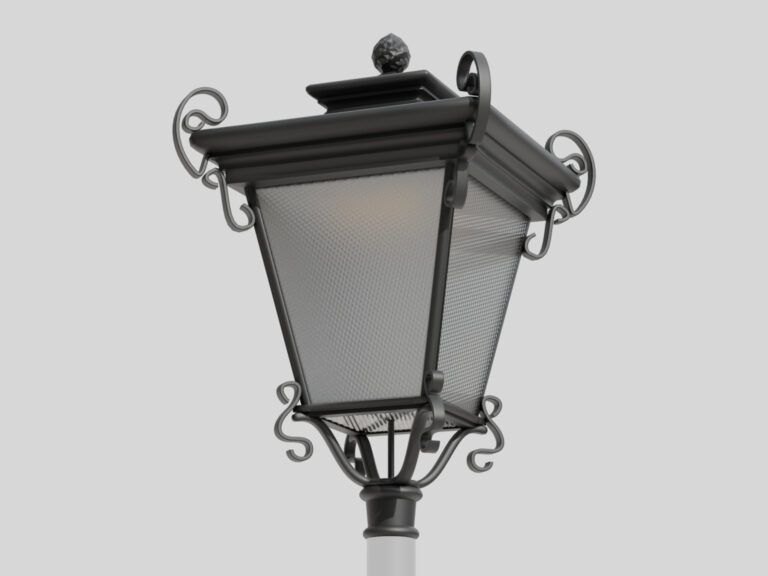 Dekorativ stadsarmatur 22 Saturn B, i frostat glas